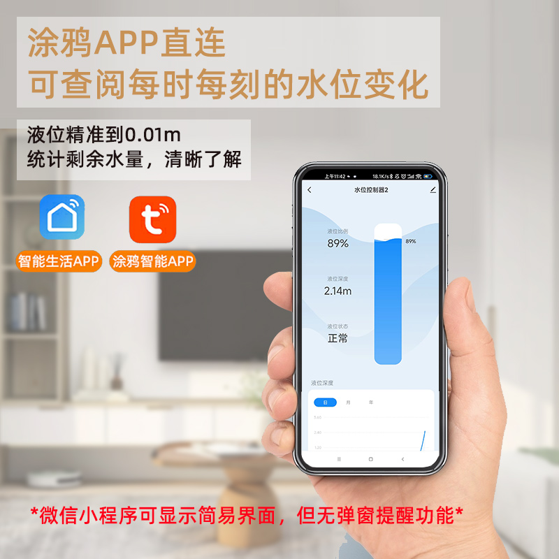 戶外水塔液位監(jiān)測實(shí)時查看涂鴉APP水量監(jiān)測2326 LS
